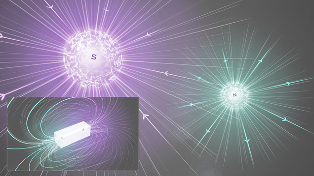 Regular bar magnets have two poles, so they’re sometimes called magnetic dipoles. The lines representing the magnetic connect each pole. But a magnetic monopole would only have a single pole, so its lines head off into infinity. Image: Dominguez, Daniel. Courtesy: CERN.